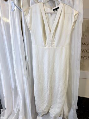Basque Ivory V-Neck Cap Sleeve Slip